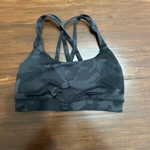 lululemon, energy bra, size 2, black camo, medium support